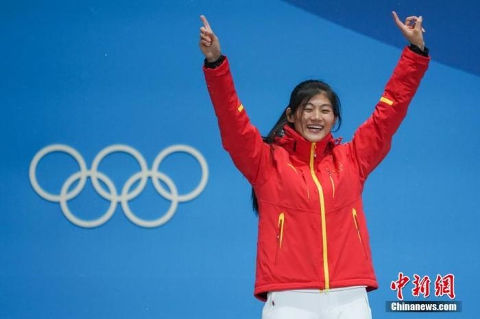 劉佳宇在平昌獲得銀牌。<a target='_blank' href='/'>中新社</a>記者 崔楠 攝
