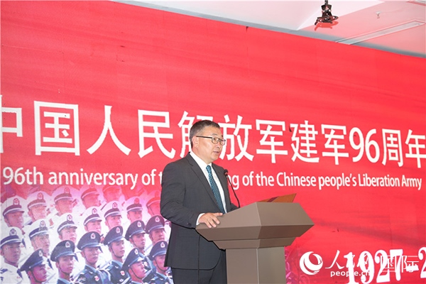 蒙古國(guó)國(guó)防部副部長(zhǎng)瑪格奈致辭。人民網(wǎng)記者 霍文攝J