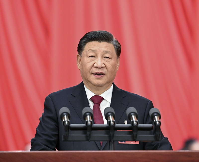 2022年10月16日，習(xí)近平在中國(guó)共產(chǎn)黨第二十次全國(guó)代表大會(huì)上作報(bào)告。