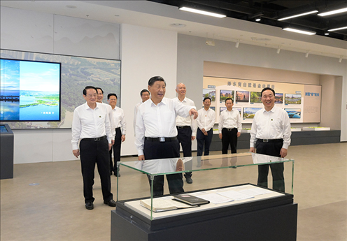 △9月20日，習(xí)近平總書記在浙江紹興市浙東運(yùn)河文化園考察。
