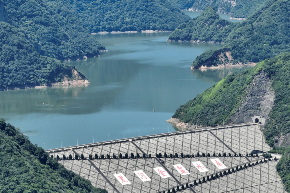 這是黑河金盆水庫（2023年7月16日攝，無人機(jī)照片）。新華社記者 邵瑞 攝