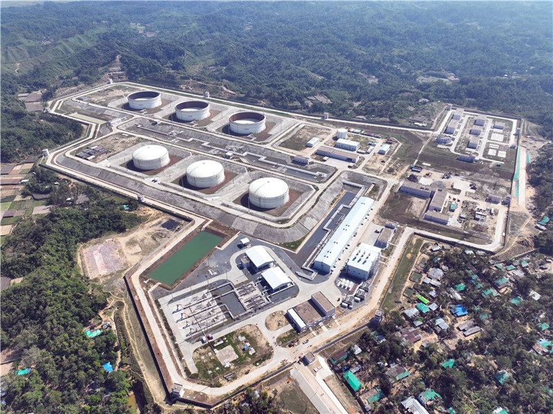孟加拉國首個海陸一體化超大型石油儲運工程——單點系泊及雙線管道工程。中石油管道局供圖。