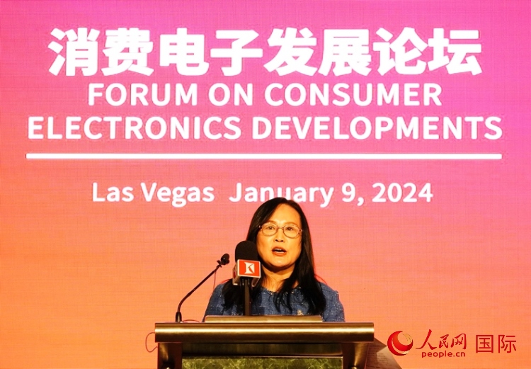 中國(guó)機(jī)電產(chǎn)品進(jìn)出口商會(huì)副會(huì)長(zhǎng)劉春致辭。人民網(wǎng)記者 鄧圩攝