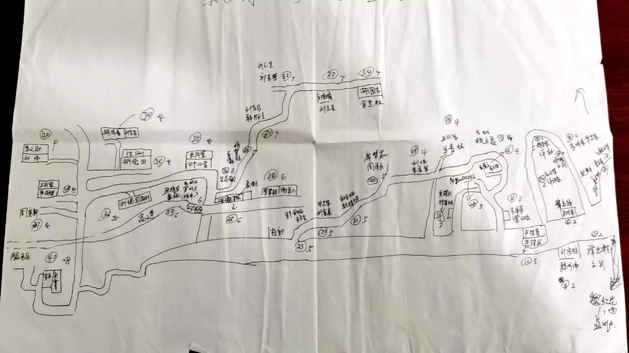姚國生的手繪地圖上，密密麻麻地記錄著脫貧戶人員信息。人民網(wǎng)記者 邱燁攝。