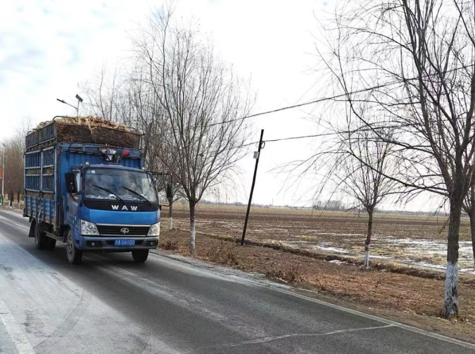 貨車行駛在公主嶺市農(nóng)村公路上。公主嶺市委宣傳部供圖