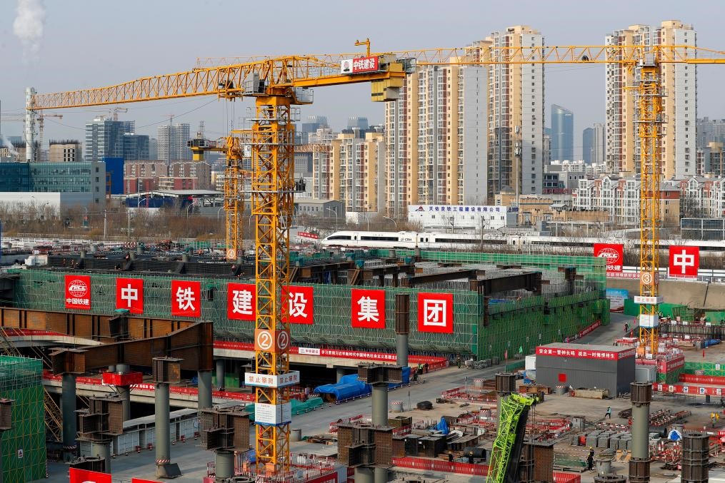 2月2日，北京城市副中心站綜合交通樞紐工程建設(shè)現(xiàn)場(chǎng)。新華社記者 李木子 攝