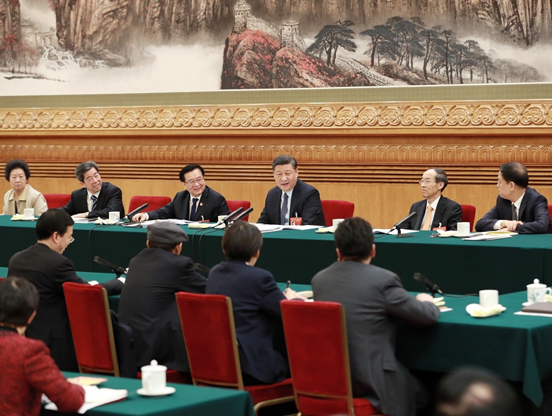 2019年3月8日，習近平總書記參加十三屆全國人大二次會議河南代表團的審議。