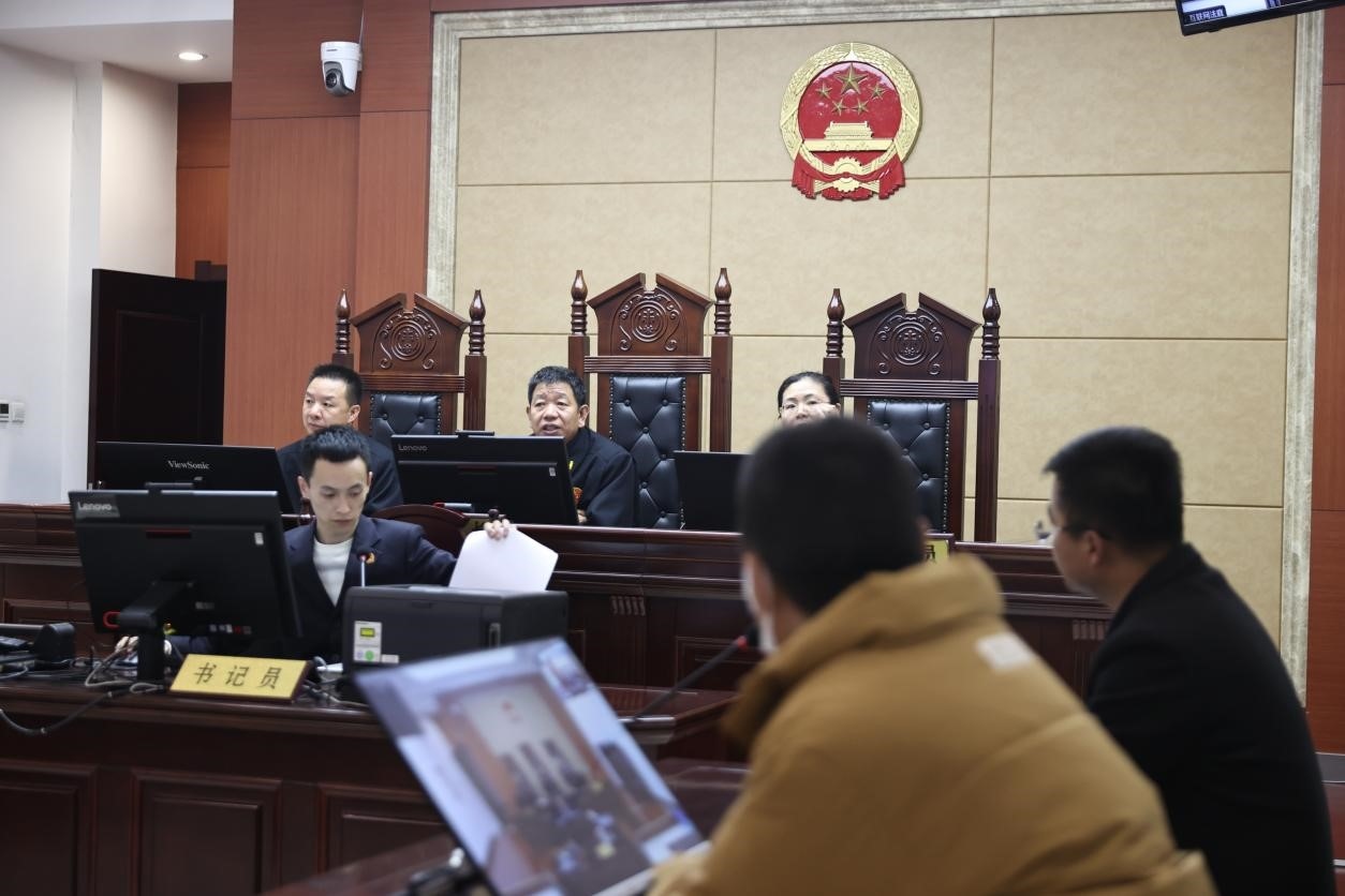 甘肅省高級人民法院審理現場。受訪者供圖