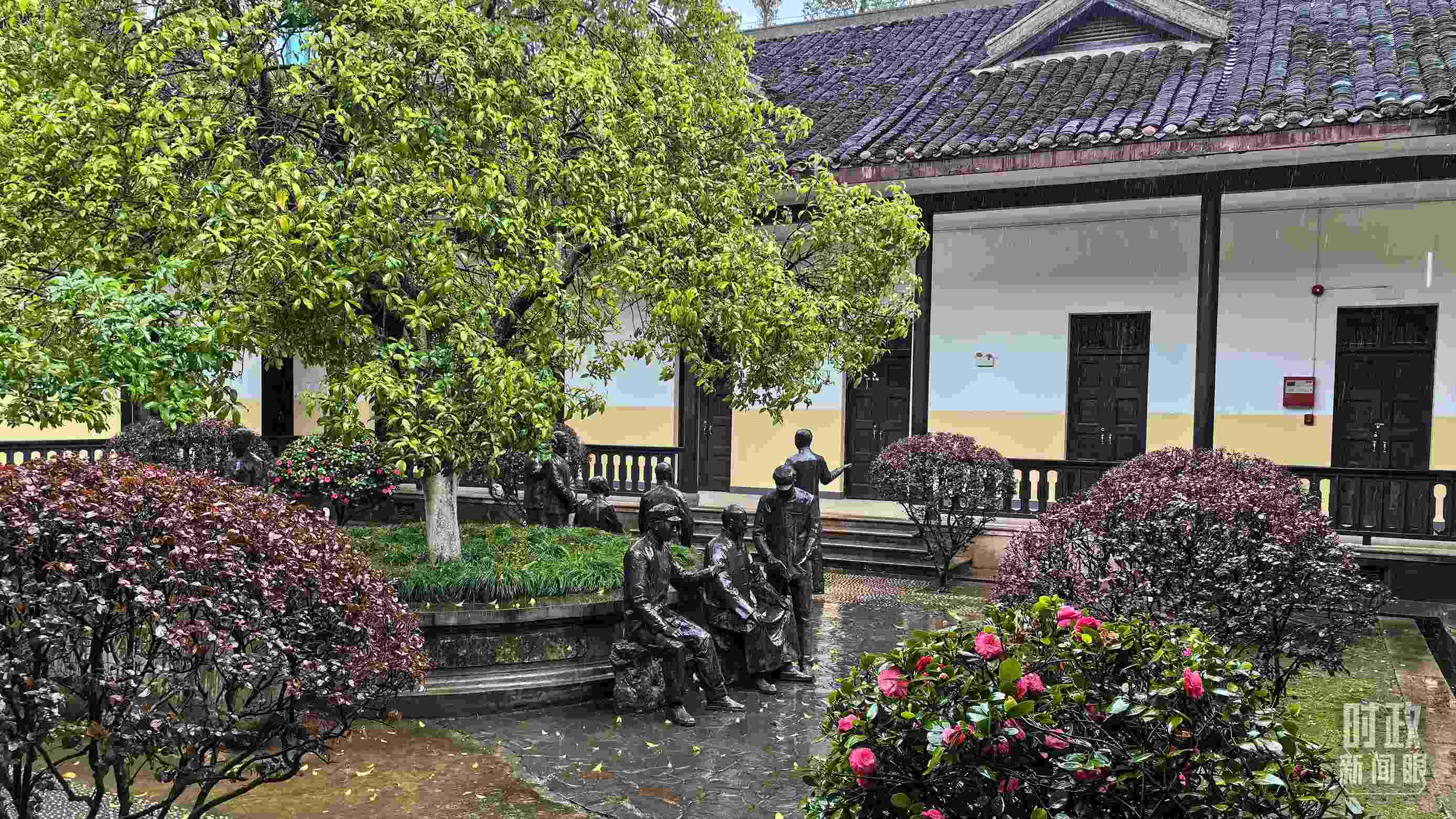 △湖南第一師范學院（城南書院校區(qū)）校園里。（總臺央視記者趙化拍攝）
