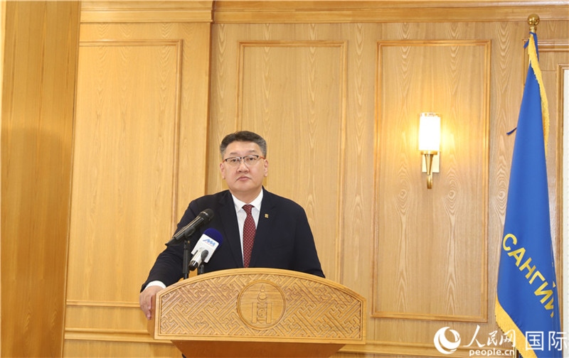扎布赫楞部長(zhǎng)致辭。人民網(wǎng)記者 霍文攝