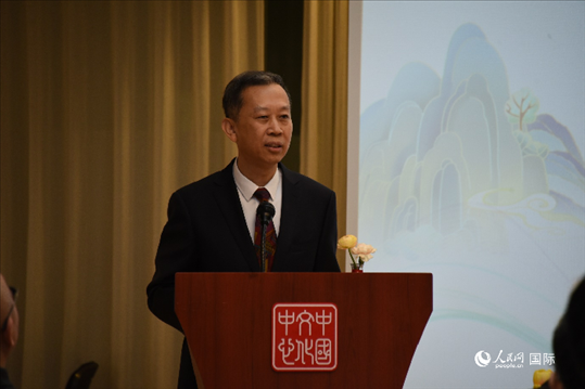 中國駐瑞典大使崔愛民致辭。人民網(wǎng)記者 殷淼攝