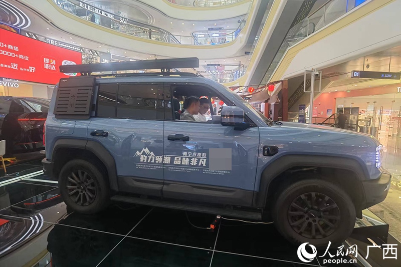 消費者在商場選購汽車。人民網(wǎng)記者 陳燕攝
