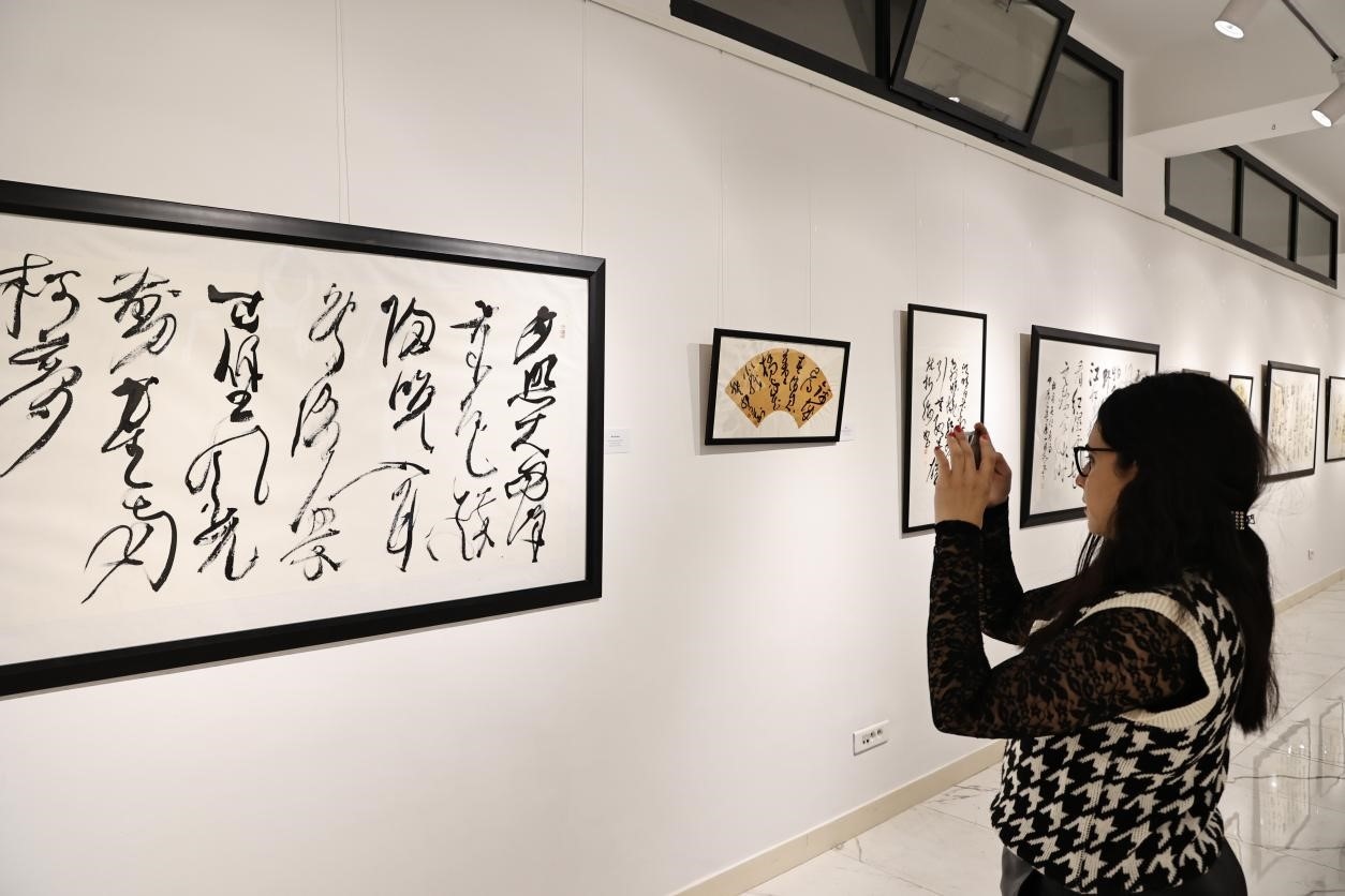 觀眾參觀書法展。拉巴特中國(guó)文化中心供圖
