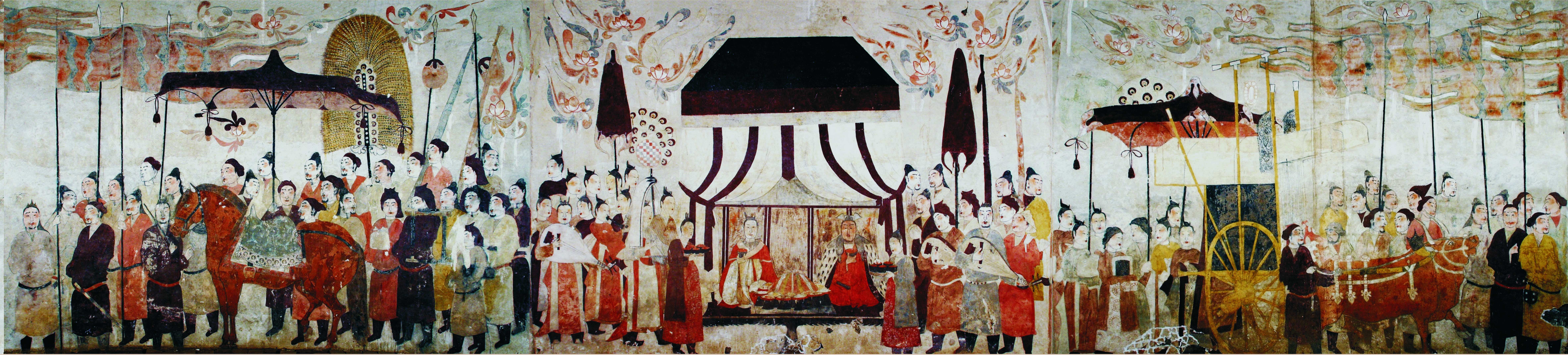 這是徐顯秀墓室壁畫(huà)展開(kāi)圖。太原北齊壁畫(huà)博物館供圖