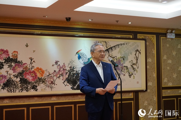 創(chuàng)價(jià)學(xué)會(huì)會(huì)長(zhǎng)原田稔致辭。
