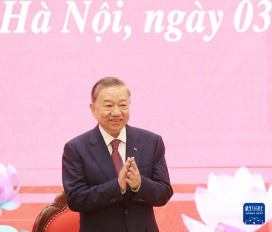 8月3日，在越南河內(nèi)，蘇林出席新聞發(fā)布會。新華社/越通社
