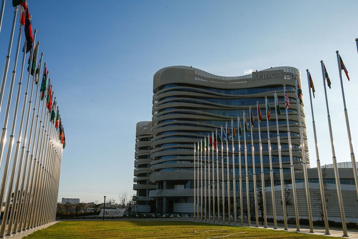 這是2024年1月31日在埃塞俄比亞首都亞的斯亞貝巴拍攝的非洲疾控中心總部大樓。新華社發(fā)（邁克爾·特韋爾德攝）
