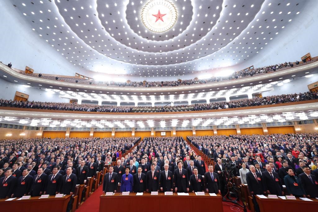 2024年3月5日，第十四屆全國人民代表大會第二次會議在北京人民大會堂開幕。新華社記者 黃敬文 攝