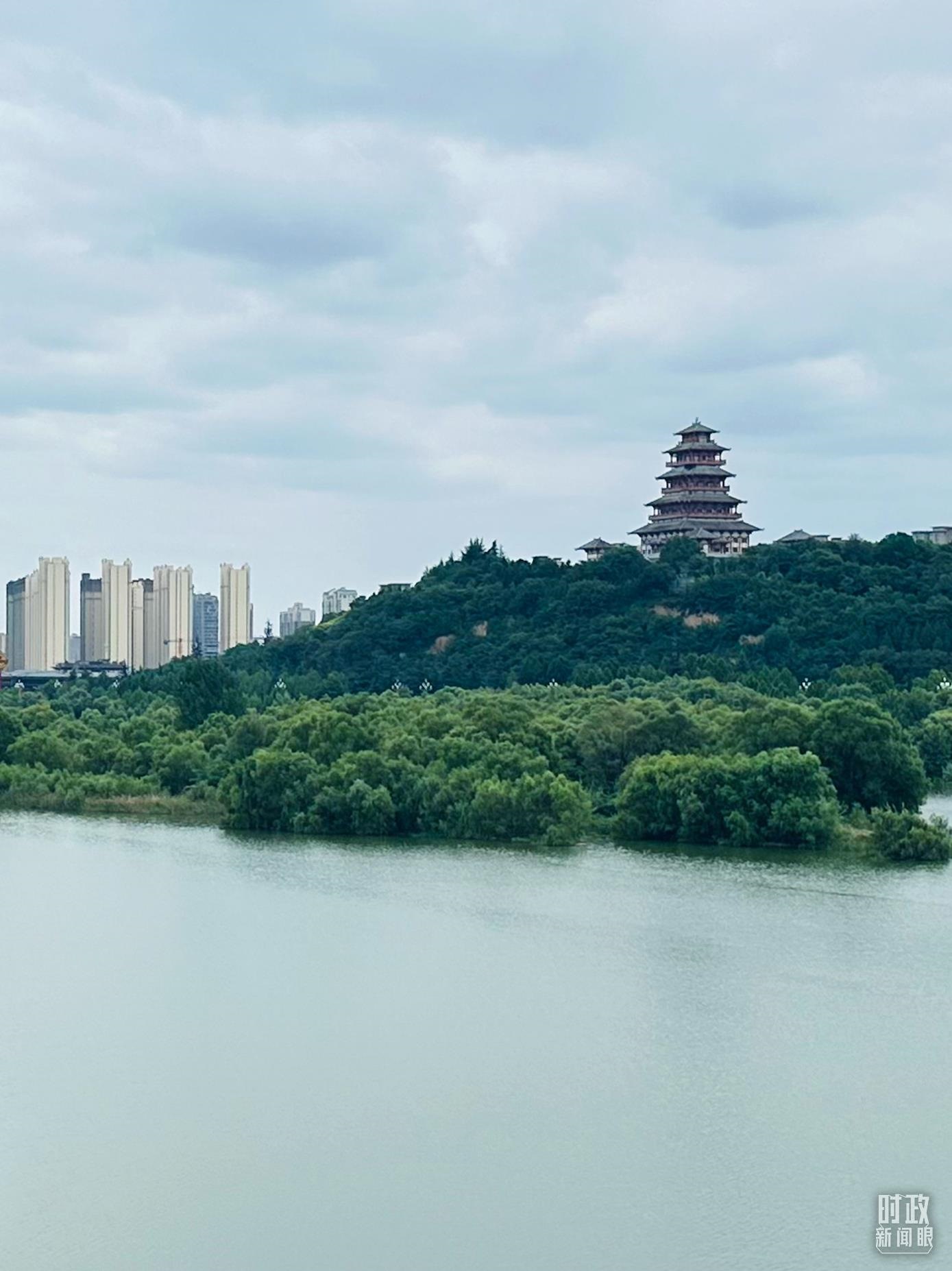 △渭河寶雞段長(zhǎng)224公里，目前建成17處渭河灘區(qū)生態(tài)涵養(yǎng)區(qū)。（總臺(tái)央視記者范一鳴拍攝）