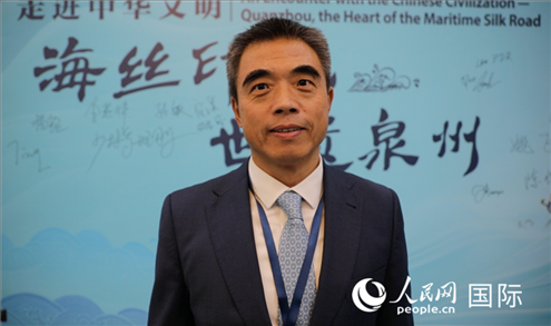 泉州市人民政府副市長(zhǎng)姚飛接受人民網(wǎng)采訪。人民網(wǎng) 王婧攝