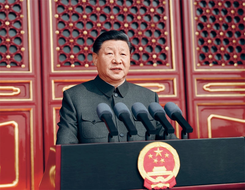 2019年10月1日，慶祝中華人民共和國成立70周年大會在北京天安門廣場隆重舉行。中共中央總書記、國家主席、中央軍委主席習(xí)近平發(fā)表重要講話。 新華社記者 鞠鵬/攝
