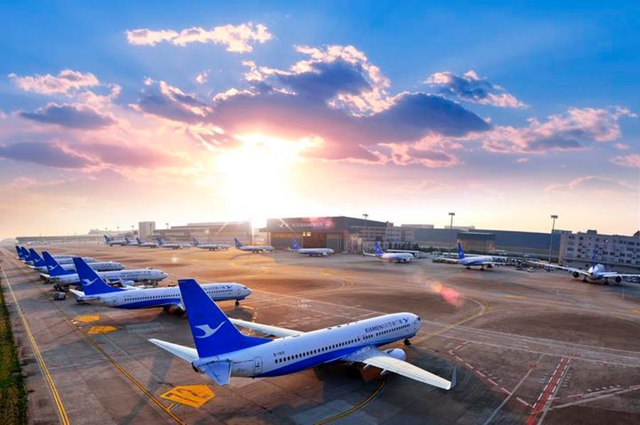 這是如今廈門航空的機隊照片。（廈門航空有限公司供圖）