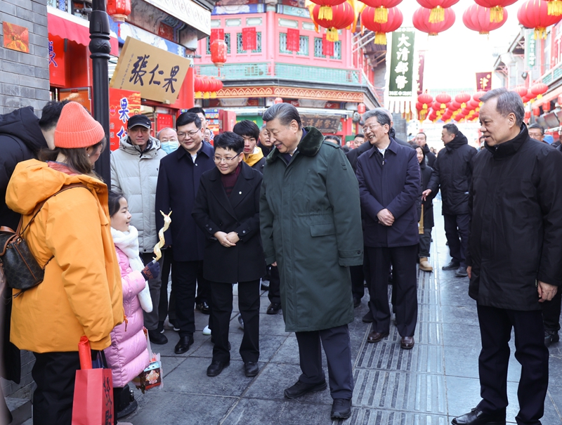 2024年2月1日，習(xí)近平總書記在天津古文化街考察。