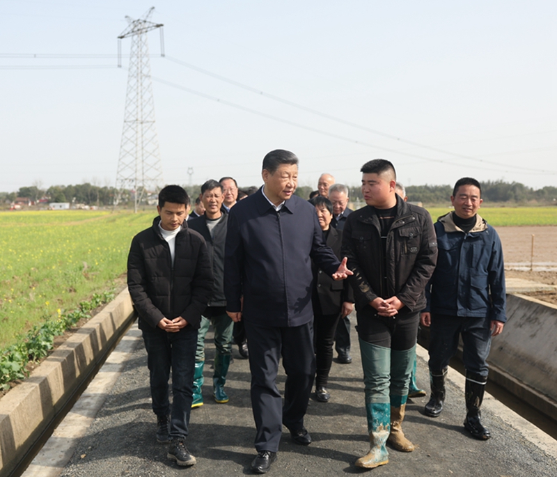 2024年3月19日，習(xí)近平總書記在湖南常德港中坪村考察。