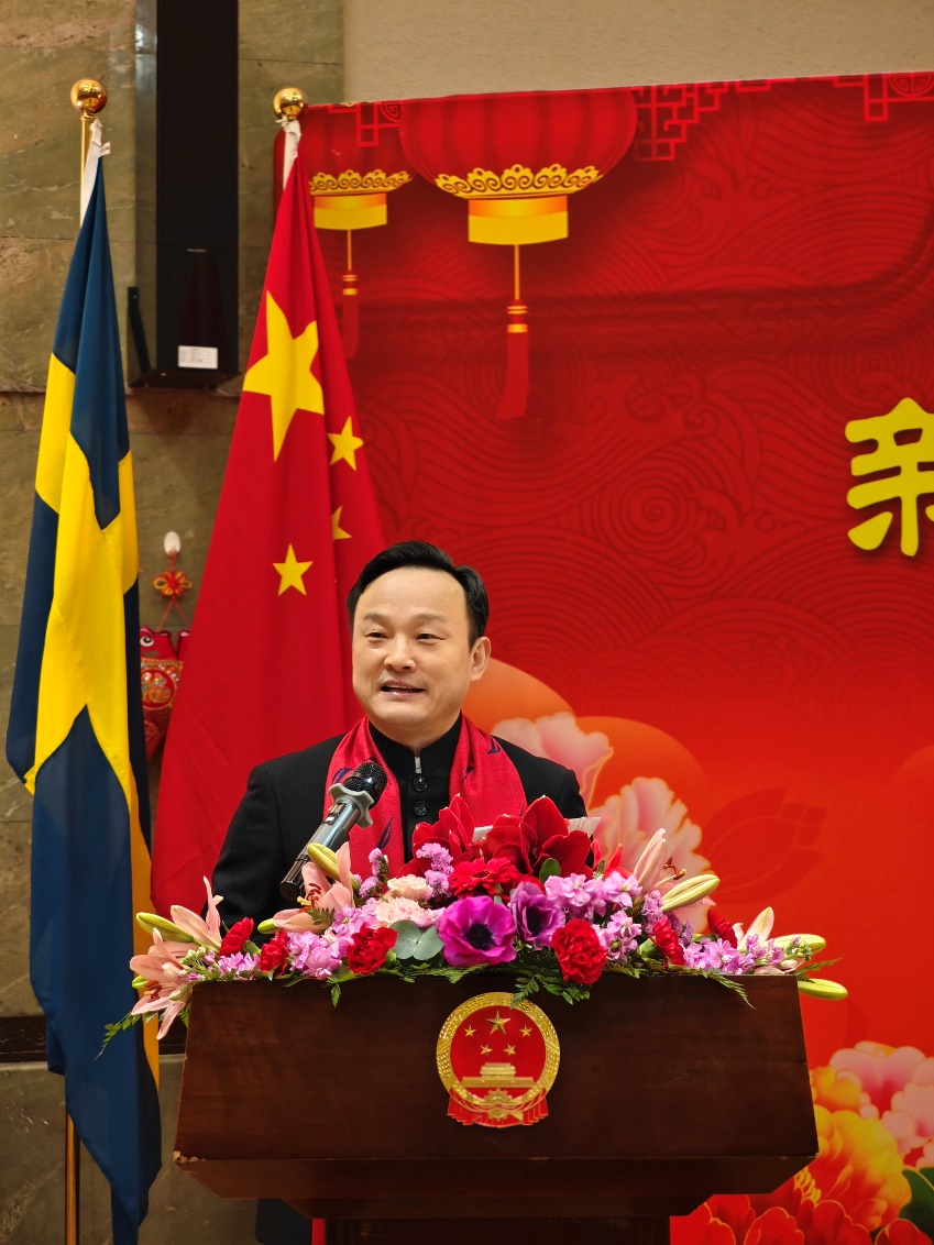 中國(guó)駐哥德堡總領(lǐng)事楊培棟致辭。中國(guó)駐哥德堡總領(lǐng)館供圖