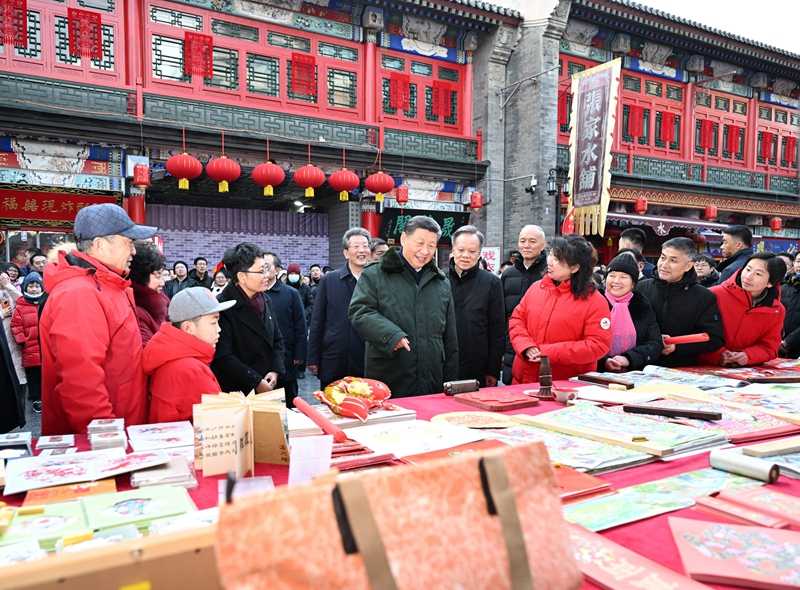 2024年2月1日，習(xí)近平總書記在天津古文化街考察。