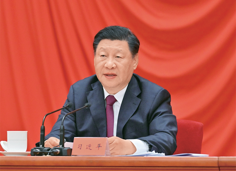 2022年5月10日，慶祝中國共產(chǎn)主義青年團成立100周年大會在北京人民大會堂隆重舉行。中共中央總書記、國家主席、中央軍委主席習近平在大會上發(fā)表重要講話。 新華社記者 岳月偉/攝