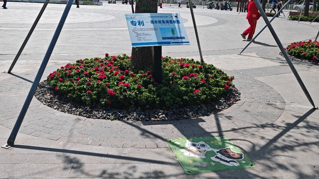 廣安“雨水收集調(diào)蓄樹池”，已在市內(nèi)公園落地運(yùn)用。受訪者供圖
